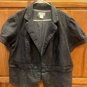 Maurices Dark Gray Short Sleeve Blazer